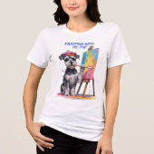 Creative Pup – The Artistic Miniature Schnauzer Tri-Blend Shirt (Voorkant)