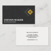 Creative Realtor Logo | Zwarte textuur Visitekaartje (Voorkant / Achterkant)