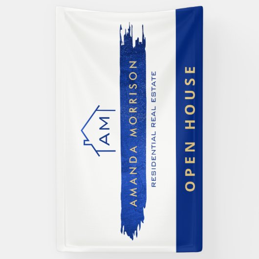 Creative Realtor Real Estate Home Paint Blue Spandoek (Verticaal)