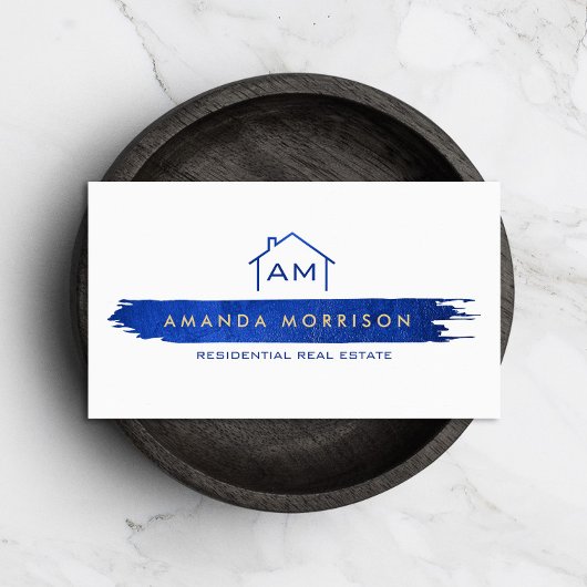 Creative Realtor Real Estate Home Paint Blue Visitekaartje