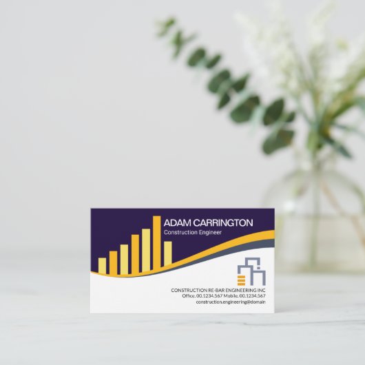 Creative Rebar Construction Building Engineer Visitekaartje (Staand voorkant)