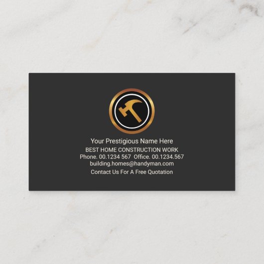 Creative Rectangle Box Handyman Tools Visitekaartje (Achterkant)