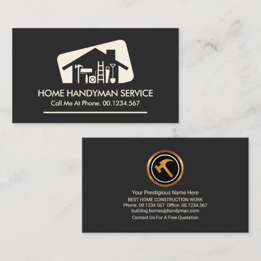 Creative Rectangle Box Handyman Tools Visitekaartje (Voorkant / Achterkant)