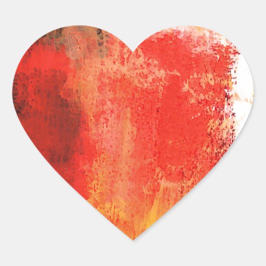 Creative Red Abstract Hart Sticker (Voorkant)