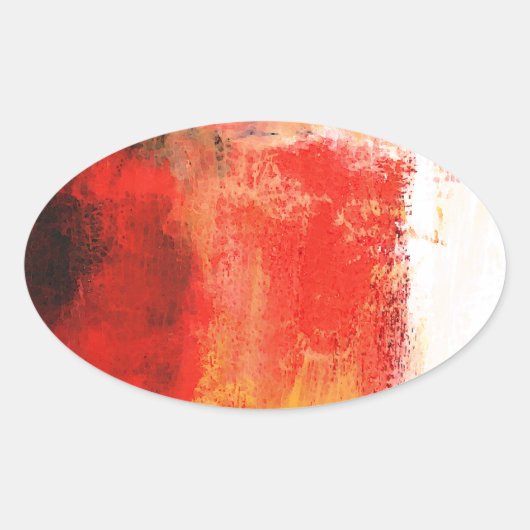 Creative Red Abstract Ovale Sticker (Voorkant)