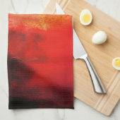 Creative Red Abstract Theedoek (Quarter Fold)