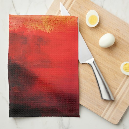 Creative Red Abstract Theedoek (Quarter Fold)