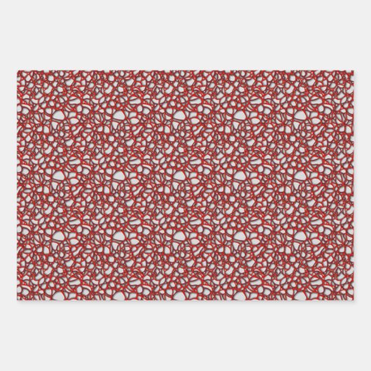Creative red en burgundy net op grijze achtergrond inpakpapier vel (Voorkant 3)