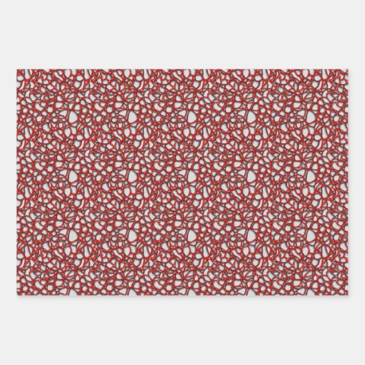 Creative red en burgundy net op grijze achtergrond inpakpapier vel (Voorkant)