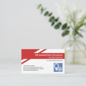 Creative Red Geometric Layers Gezondheidszorg Visitekaartje (Staand voorkant)