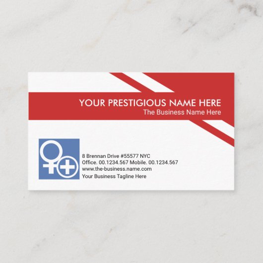 Creative Red Geometric Layers Gezondheidszorg Visitekaartje (Achterkant)