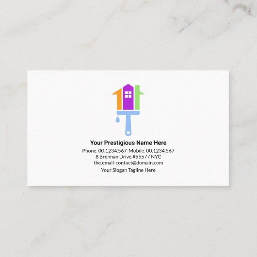 Creative Red Home Rooftop Building Visitekaartje (Achterkant)