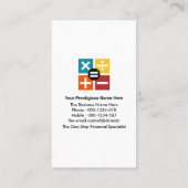 Creative Red Numbers Lijst Financieel Visitekaartje (Achterkant)