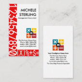 Creative Red Numbers Lijst Financieel Visitekaartje (Voorkant / Achterkant)