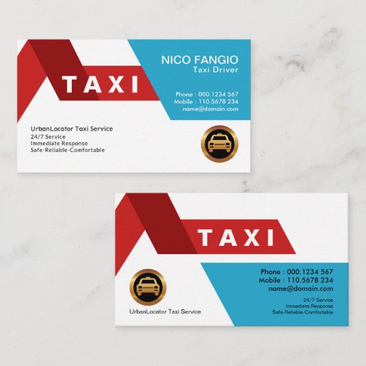 Creative Red Road Pattern Bold Red Taxi Visitekaartje (Voorkant / Achterkant)