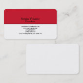 Creative Red White Trendy Plain Simple Visitekaartje (Voorkant / Achterkant)