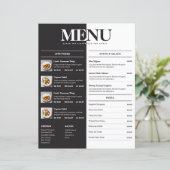 Creative Restaurant Menu voor- en achterzijde (Staand voorkant)