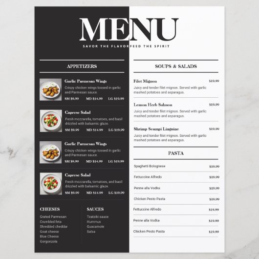 Creative Restaurant Menu voor- en achterzijde (Voorkant)