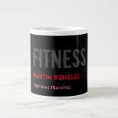 Creative Retro Black Grey Dynamic Personal Trainer Grote Koffiekop (Voorkant)