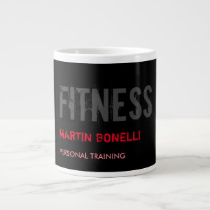 Creative Retro Black Grey Dynamic Personal Trainer Grote Koffiekop