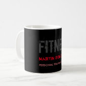 Creative Retro Black Grey Dynamic Personal Trainer Koffiemok (Voorkant links)