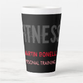 Creative Retro Black Grey Dynamic Personal Trainer Latte Mok (Voorkant)