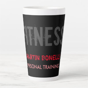 Creative Retro Black Grey Dynamic Personal Trainer Latte Mok