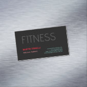Creative Retro Black Grey Dynamic Personal Trainer Magnetisch Visitekaartje (Voorbeeld)