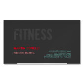 Creative Retro Black Grey Dynamic Personal Trainer Magnetisch Visitekaartje (Voorkant)