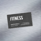 Creative Retro Black Grey Dynamic Personal Trainer Magnetisch Visitekaartje (Voorbeeld)