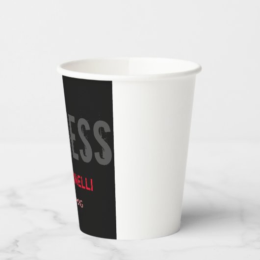 Creative Retro Black Grey Dynamic Personal Trainer Papieren Bekers (Links)