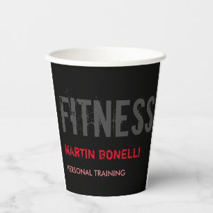 Creative Retro Black Grey Dynamic Personal Trainer Papieren Bekers