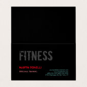 Creative Retro Black Grey Dynamic Personal Trainer Visitekaartje (Buitenkant ongevouwen)