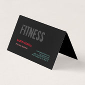 Creative Retro Black Grey Dynamic Personal Trainer Visitekaartje (Voorkant)