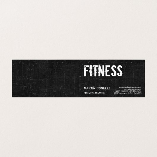 Creative Retro Black Grey Dynamic Personal Trainer Visitekaartje (Buitenkant ongevouwen)