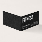 Creative Retro Black Grey Dynamic Personal Trainer Visitekaartje (Buitenkant)