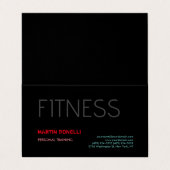 Creative Retro Black Grey Dynamic Personal Trainer Visitekaartje (Buitenkant ongevouwen)
