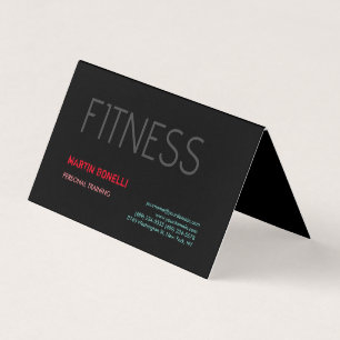 Creative Retro Black Grey Dynamic Personal Trainer Visitekaartje