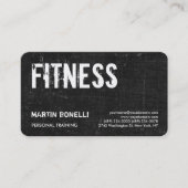Creative Retro Black Grey Dynamic Personal Trainer Visitekaartje (Voorkant)