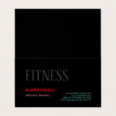 Creative Retro Black Grey Dynamic Personal Trainer Visitekaartje (Buitenkant ongevouwen)
