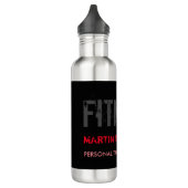 Creative Retro Black Grey Dynamic Personal Trainer Waterfles (Links)