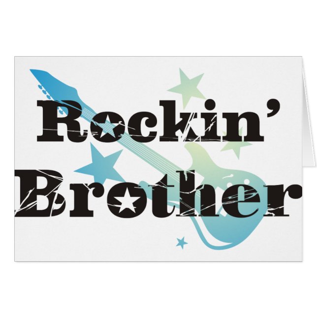 Creative Rockin-broer met gitaar (Voorkant Horizontaal)