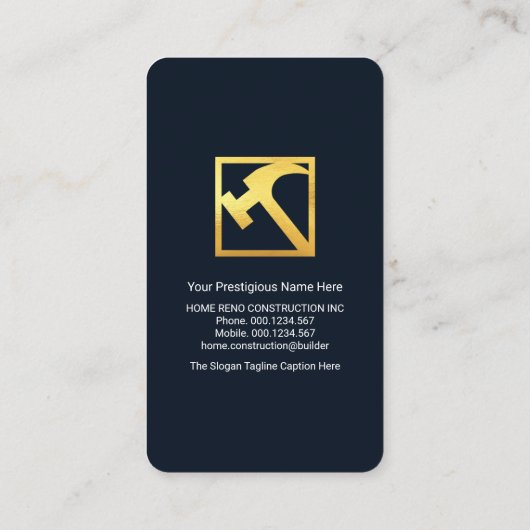 Creative Roof Gold Construction Tools Visitekaartje (Achterkant)