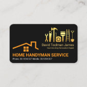 Creative Rooftop Gold Construction Tools Visitekaartje (Voorkant)