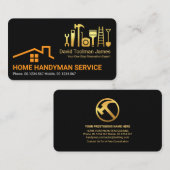 Creative Rooftop Gold Construction Tools Visitekaartje (Voorkant / Achterkant)