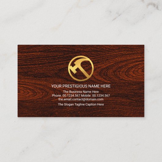 Creative Rooftop on Timber Wood Handyman Builder Visitekaartje (Achterkant)