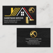Creative Rooftop op Black Wood Handyman Builder Visitekaartje (Voorkant / Achterkant)