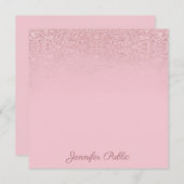 Creative Roos Gold Calligrafie Script Tekst Elegan Notitiekaartje (Voorkant / Achterkant)