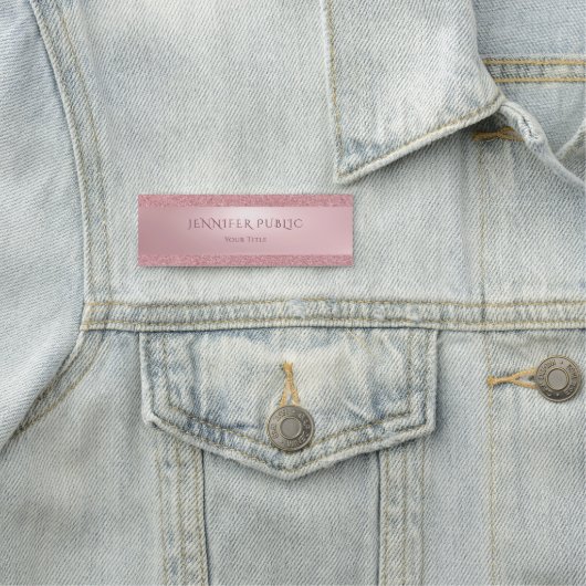 Creative Roos Gold Glitter Modern Professional Naamplaatje (In situ)