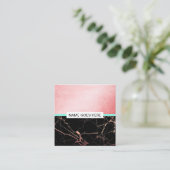 Creative Roos Gold Marble Square Visitekaartje (Staand voorkant)
